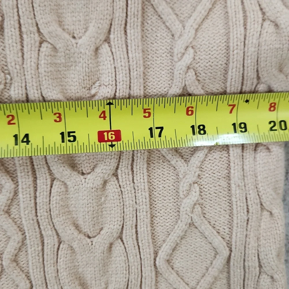Women's Winter Chunky V Neck Long Sleeve Loose Cable Knit Sweater Pullover - Med